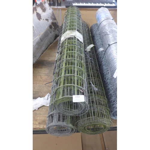 2354 - Three 6m x 50mm galvanised mesh * this lot is subject to VAT