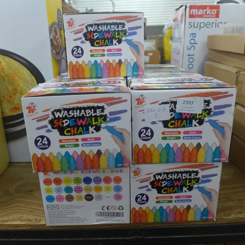 2393 - 17 boxes of TBC Washable sidewalk chalk (24 per box)