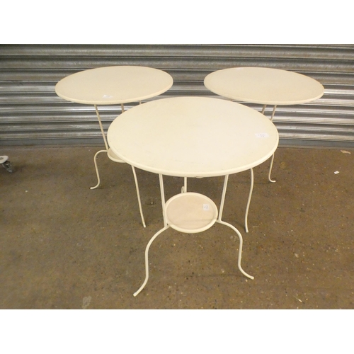 2249 - Three metal bistro tables