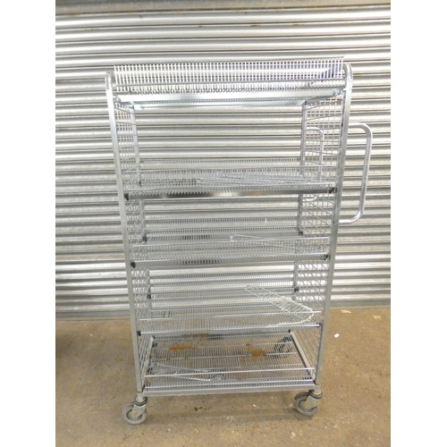 2264 - A stainless steel five level catering trolley