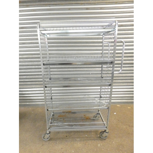 2265 - A stainless steel five level catering trolley