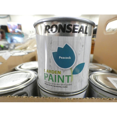 2290 - 6 boxes of Ronseal Garden Paints, approx. 6 tins per box