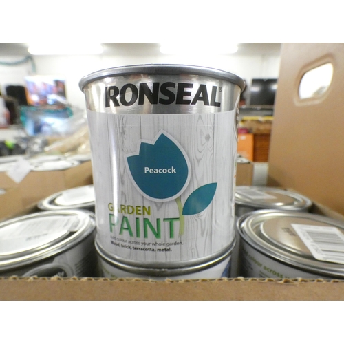 2291 - 6 boxes of Ronseal Garden Paints, approx. 6 tins per box