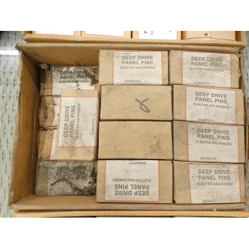 2293 - 3 Boxes of deep dried panel pins * this lot is subject to VAT