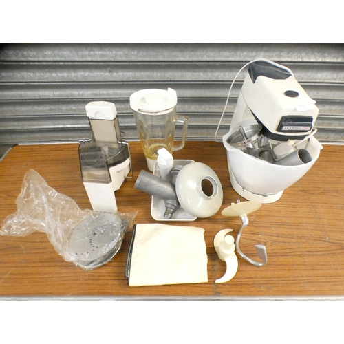 2295 - A Kenwood Chef kitchen mixer with attachments