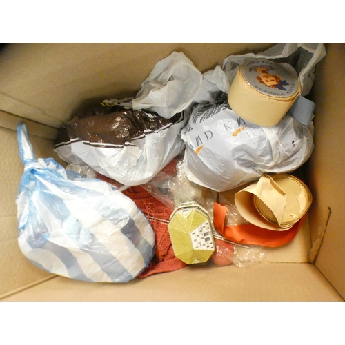 2310 - A box of haberdashery including wool, knitting needles, etc.