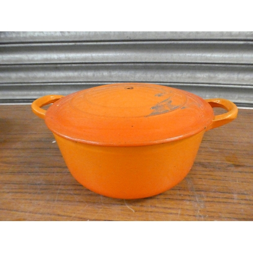 2317 - 4 Cast metal pans including one Le Creuset