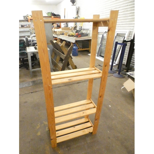 2327 - A four-tiered wooden shelving unit