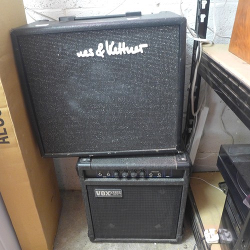 2211A - A Huges and Ketner Amp Edition blue and Vok Venue bass 30 amp