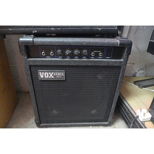 2211A - A Huges and Ketner Amp Edition blue and Vok Venue bass 30 amp