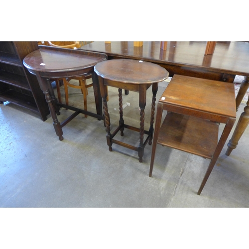 106 - Three oak occasional tables