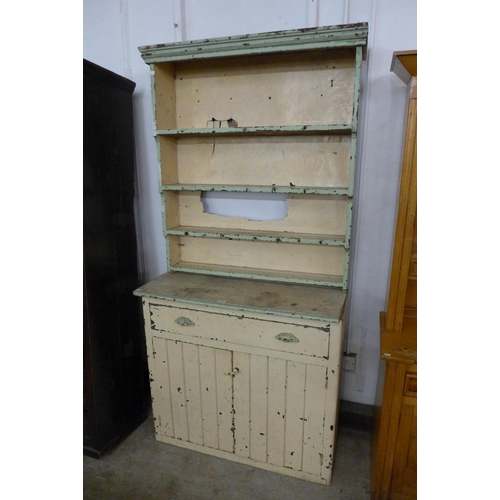 121 - A Victorian painted pine dresser