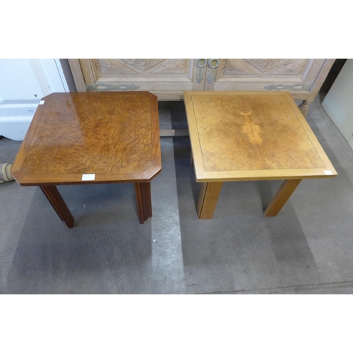 134 - Two walnut occasional tables