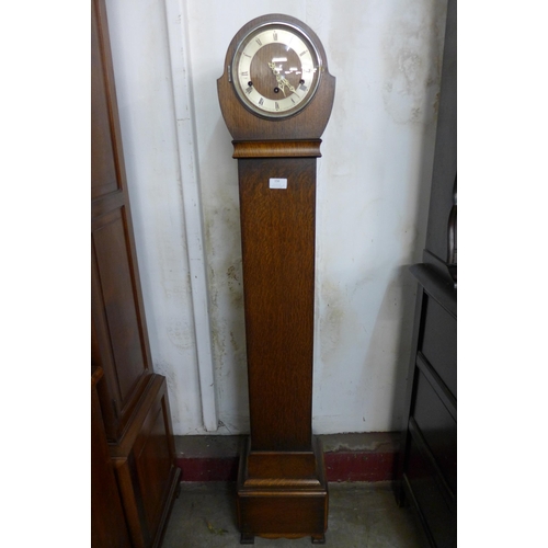 156 - An oak dwarf longcase clock