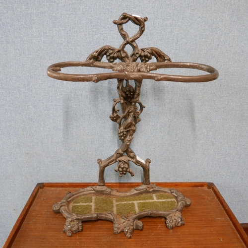 223 - A Victorian style cast iron stick stand, manner of Coalbrookdale