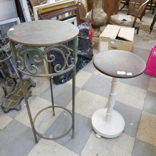 225 - A French metal jardiniere stand and one other