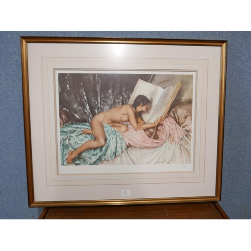 228 - A limited edition Sir William Russell Flint print, Janelle and the Volume of Treasures, framed