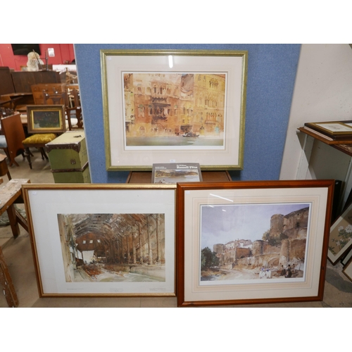 230 - Three large limited edition Sir William Russell Flint prints and a book