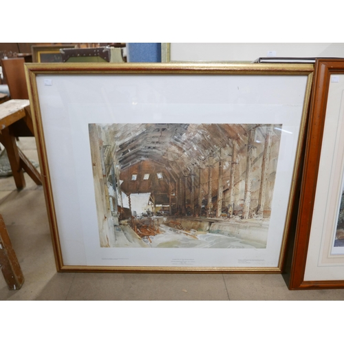 230 - Three large limited edition Sir William Russell Flint prints and a book