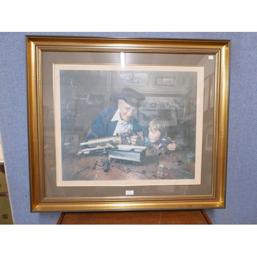 237 - A signed limited edition David Shepherd print, Grandpa's Workshop, framed