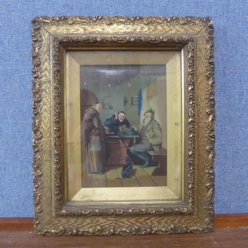 241 - German School (19th Century), interior scene, oil on canvas, framed