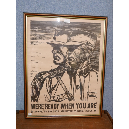 259 - An American political print, We're Ready When You Are, framed