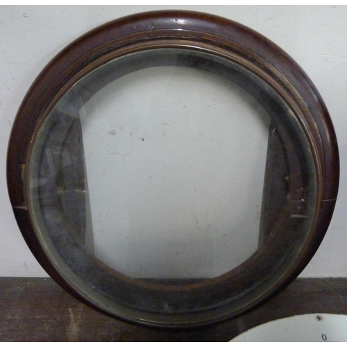 271 - A Victorian mahogany circular fusee wall clock, the painted dial bearing R.A.F. inscription