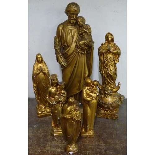 273 - A set of six French gilt painted religious figures