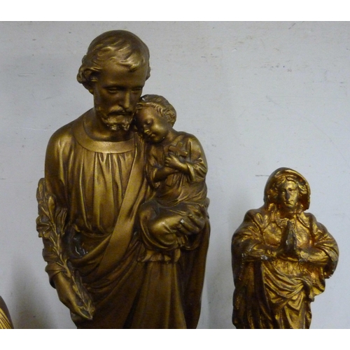 273 - A set of six French gilt painted religious figures