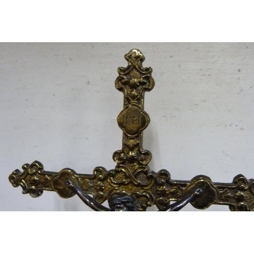 284 - A French brass tabletop crucifix