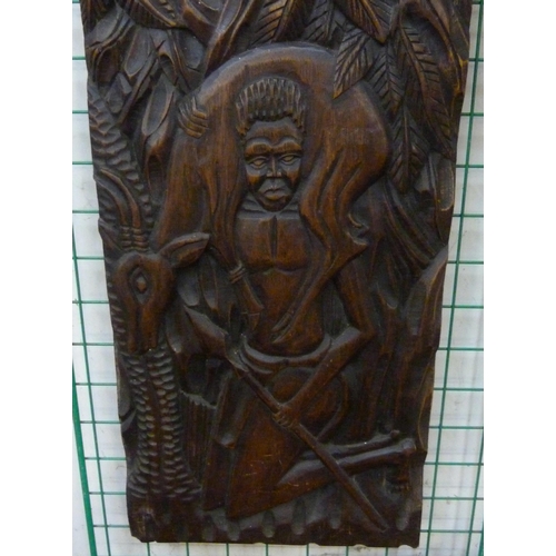 290 - Two African carved wooden plaques