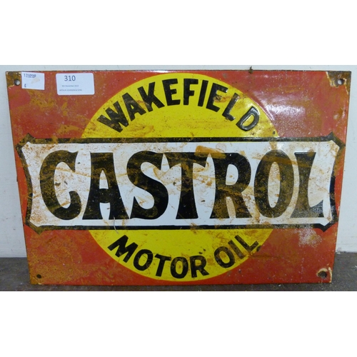 310 - An enamelled Castrol Motor Oil sign