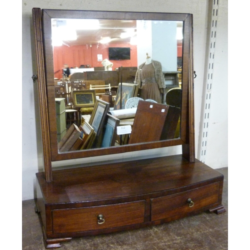 312 - A George III mahogany toilet mirror