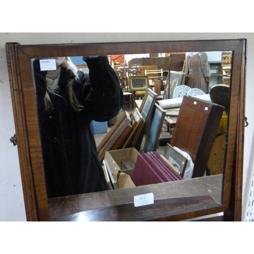 312 - A George III mahogany toilet mirror