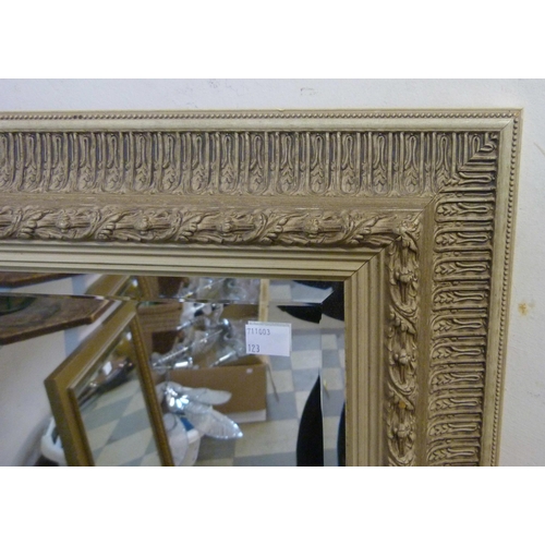 314 - A large French style cream framed mirror