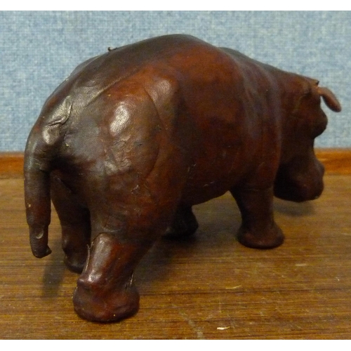 325 - A small leather hippopotamus