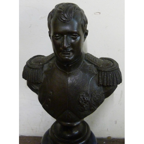 326 - A bronze bust of Napoleon on black marble socle