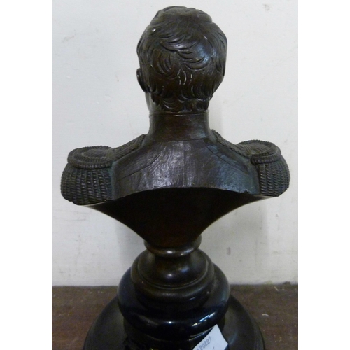 326 - A bronze bust of Napoleon on black marble socle