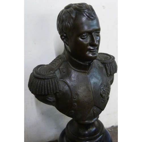 326 - A bronze bust of Napoleon on black marble socle