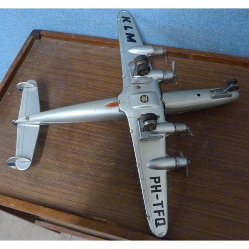 332 - A post-war model tin plate toy KLM 'Flying Dutchman' Lockheed Constellation aeroplane by Arnold of W... 