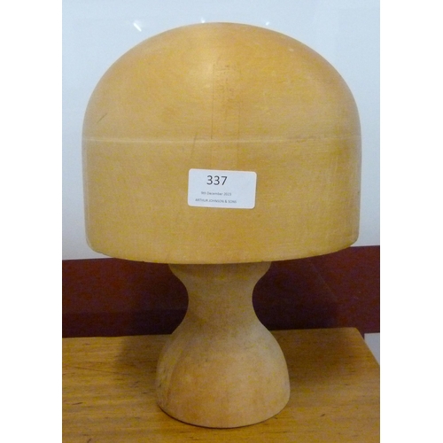 337 - A wooden hat block