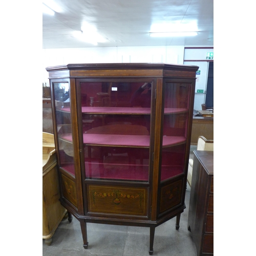 86 - An Edward VII painted mahogany splay fromt display cabinet