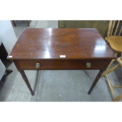 91 - A George IV mahogany single drawer side table