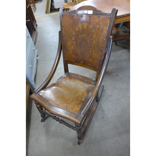 95 - A 19th Century American beech rocking chair