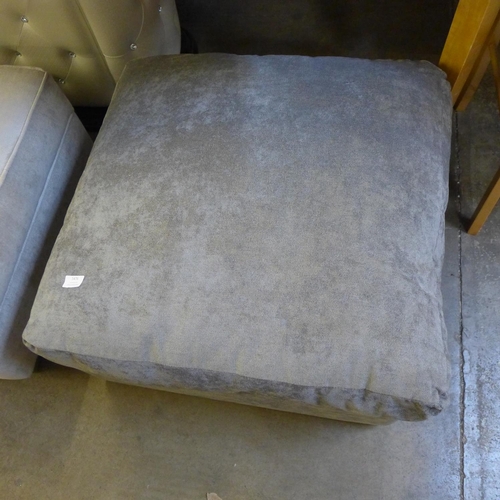 1544 - A grey velvet upholstered cushion topped footstool