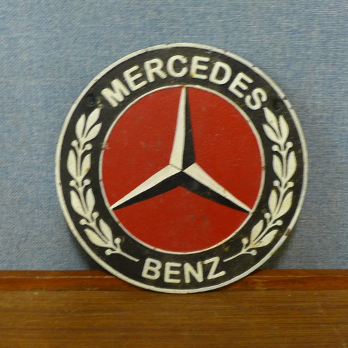 268 - A cast Mercedes Benz plaque