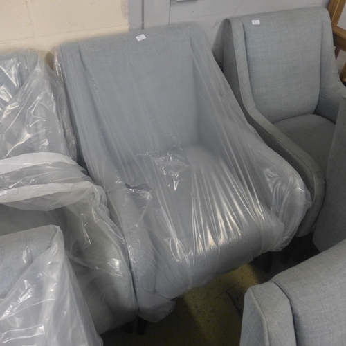 1600 - A blue upholstered small armchair * this lot is subject to VAT