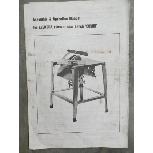 2255 - An Elektra circular saw bench 'combi'