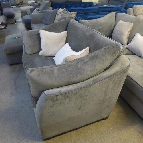 1497 - A Barker and Stonehouse grey velvet upholstered three seater sofa and loveseat RRP £2428