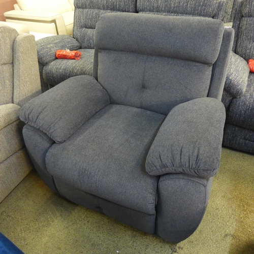 1505 - A blue upholstered large armchair